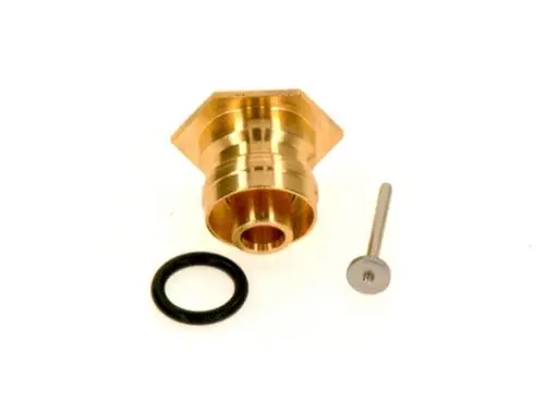 BOSCH Buchse aus Messing mit einem O-Ring und einem Bolzen, geeignet für spezifische Anwendungen in der Technik.